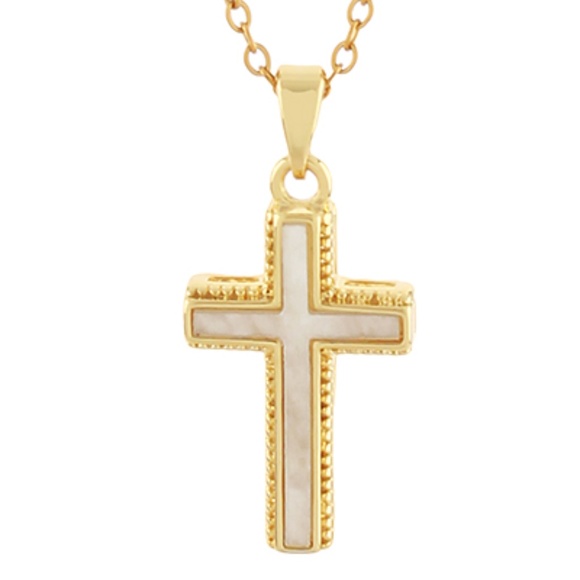 Cross MOP Pendant Necklace - Picture 2 of 2